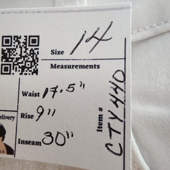 Gazoz White Cotton Straight Leg Pants Size 14 - Picture 10 of 10